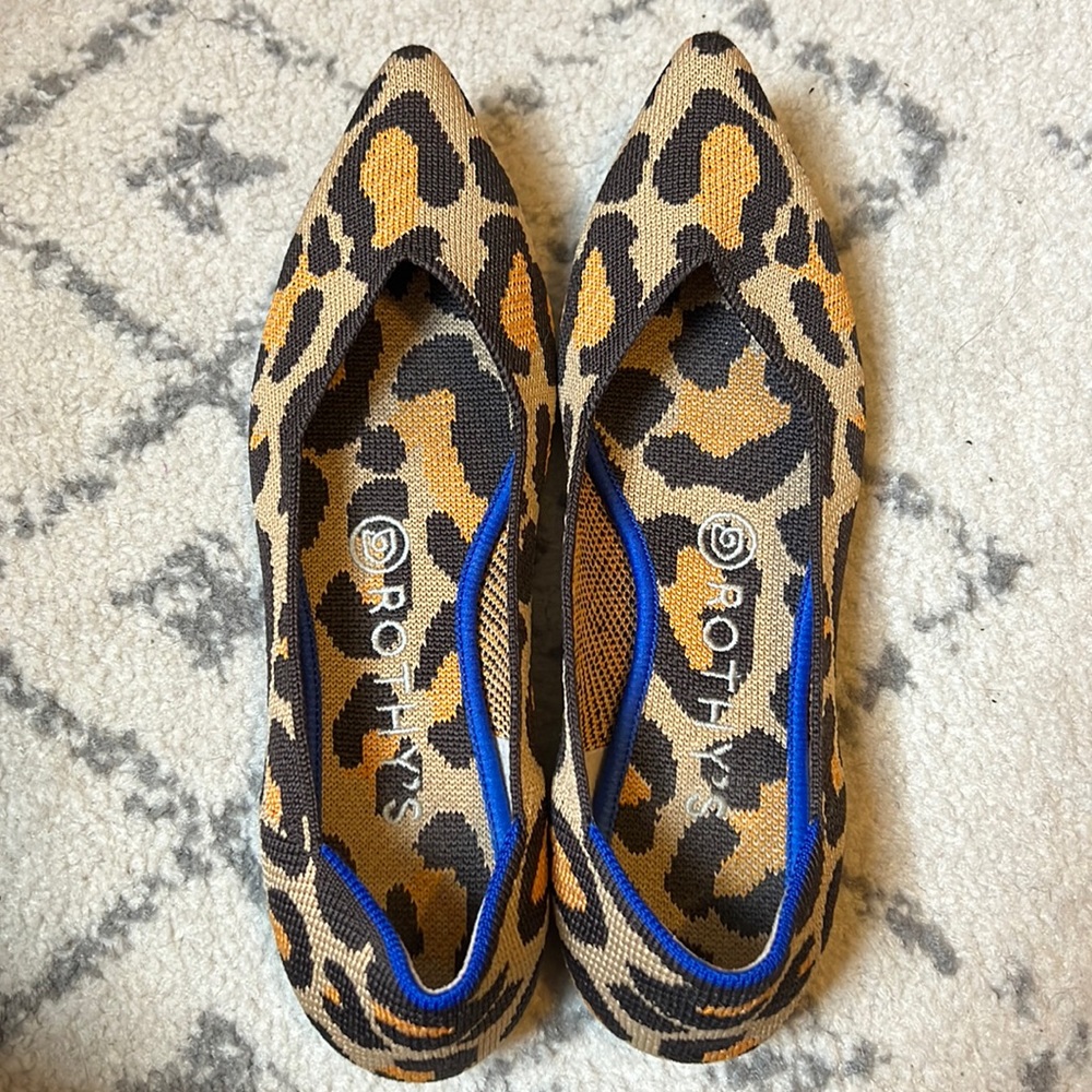 Rothy’s leopard print The Point flats
